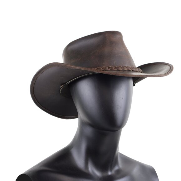 Stellman Leather Outback Hat Cowboy Western Rugged Rodeo Style Warwic Unisex NEW - Picture 5 of 7